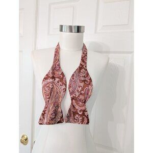 Vtg Berkeley ASCOT Paisley Bow Tie Adjustable Printed In England